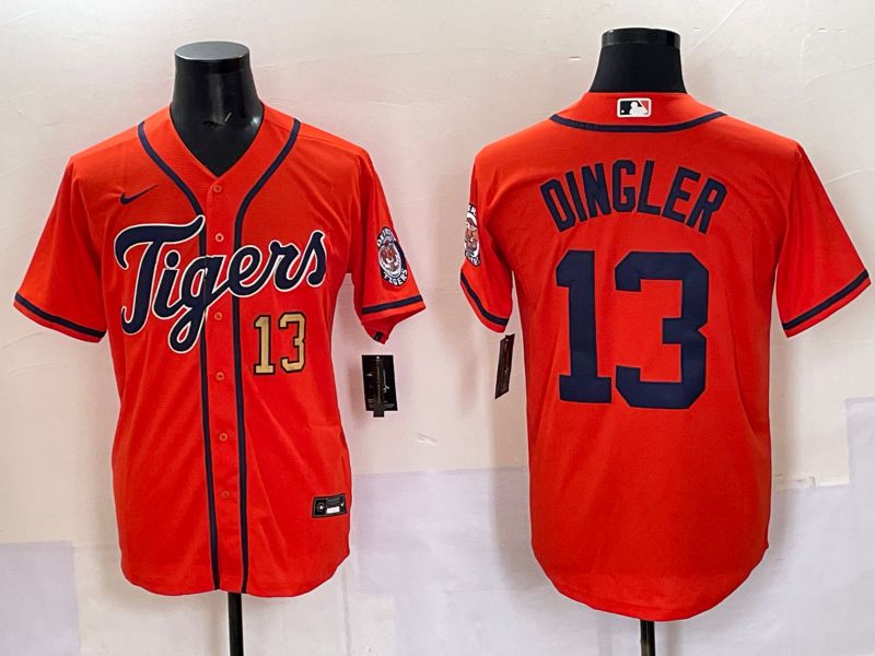 Men Detroit Tigers #13 Dingler Orange Game 2025 Nike MLB Jersey style 001->detroit tigers->MLB Jersey